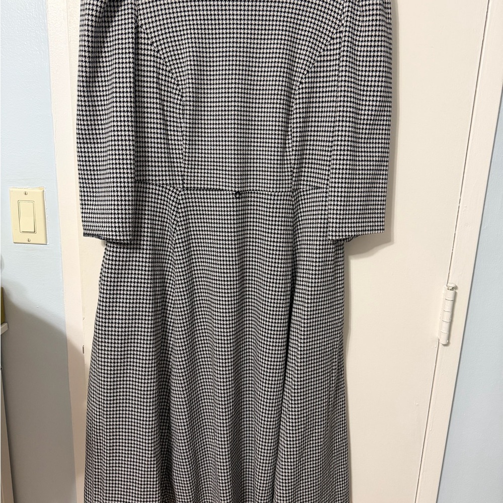 Calvin Klein Black and White Long Sleeve Dress
